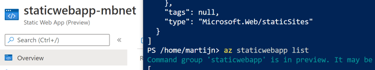 Static web app hosting on Azure