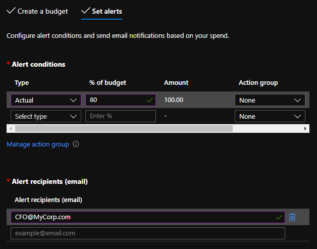 Azure Cost Management - Budget